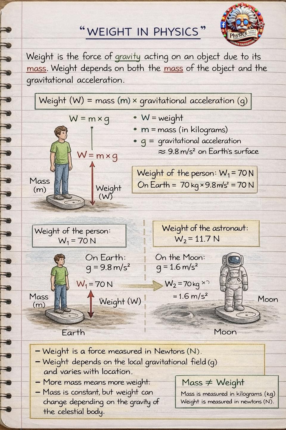 Physicscalculations - Weight in physics | Facebook