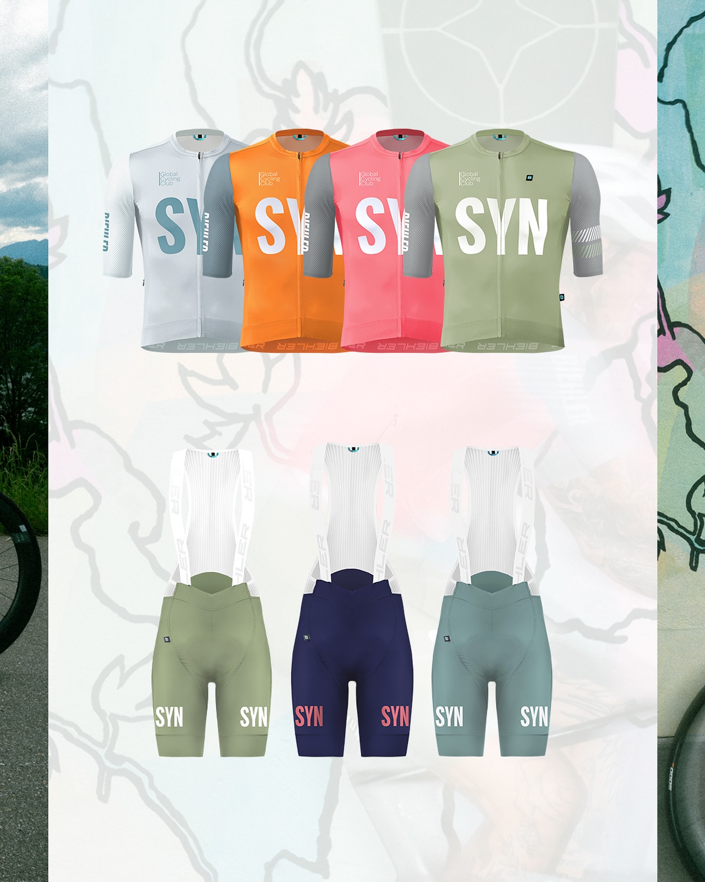 Biehler ジャージ ビブSYN Global Cycling Club SYN Global Cycling