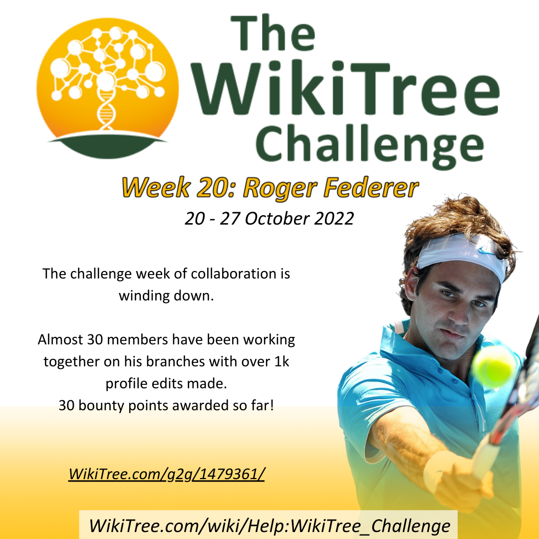 WikiTree - The challenge week of collaboration is winding... | Facebook