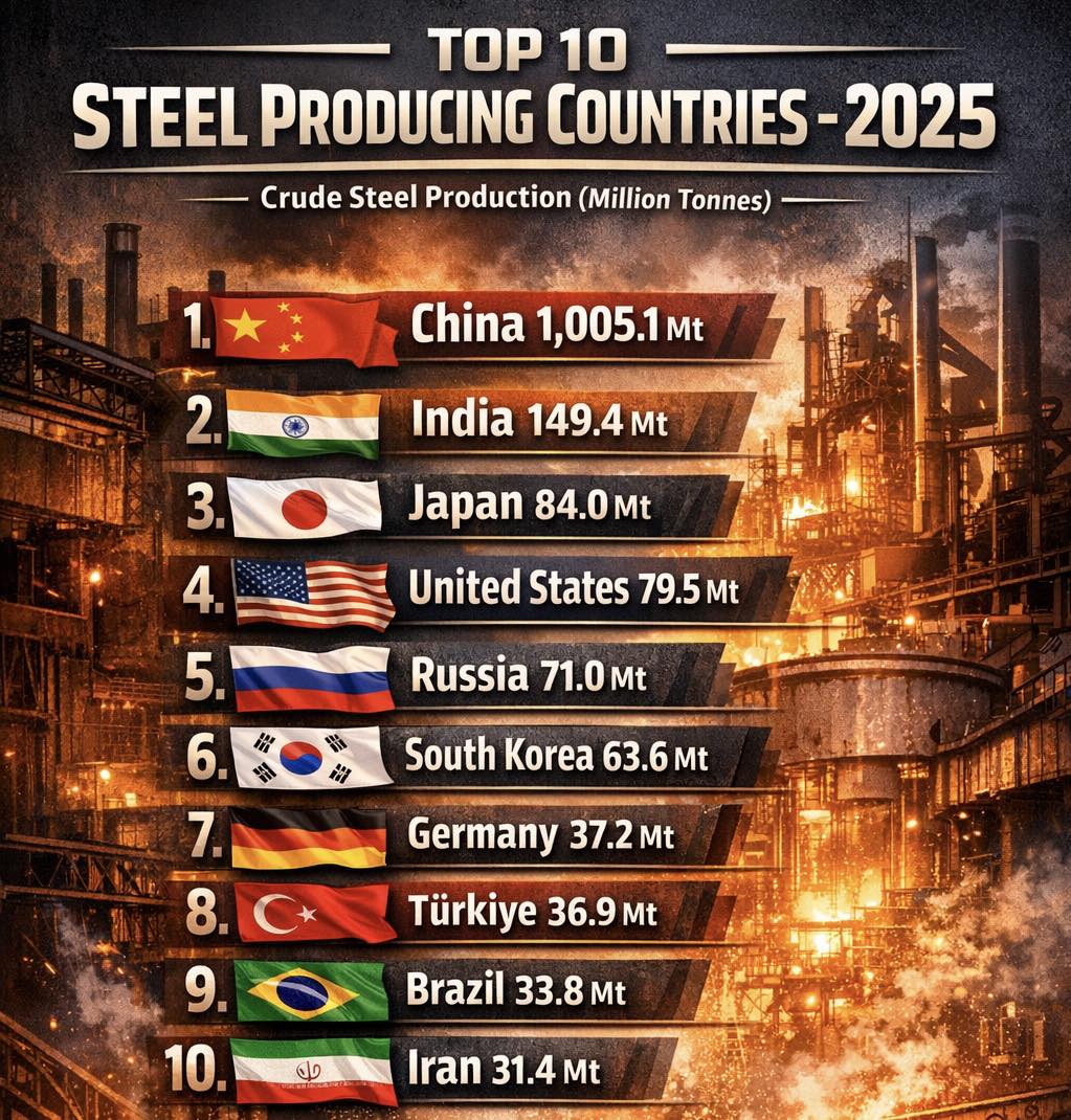 Metallurgical - Top 10 Steel Producing Countries in the World (2025 ...