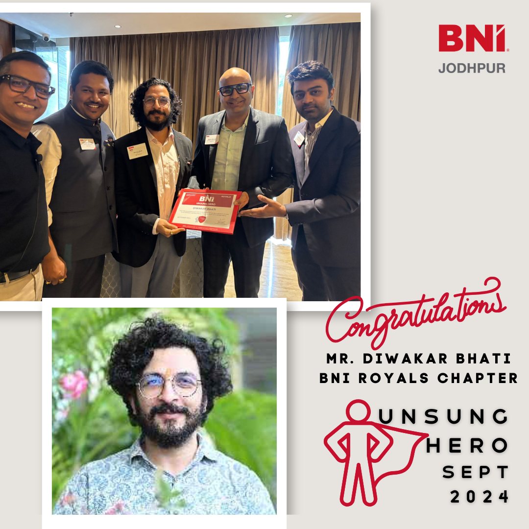 BNI JODHPUR - 🎉🌟 Celebrating our September 2024 Unsung...