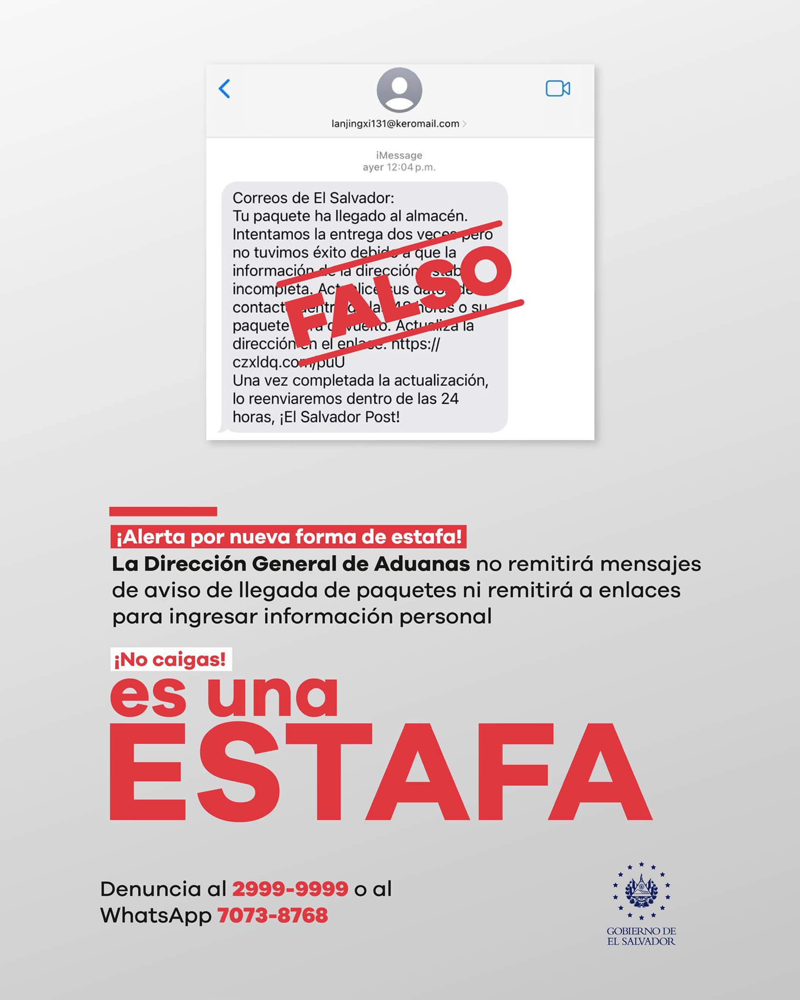 🚫 ¡Estafa detectada! 🚫 Si... - Gobierno de El Salvador | Facebook