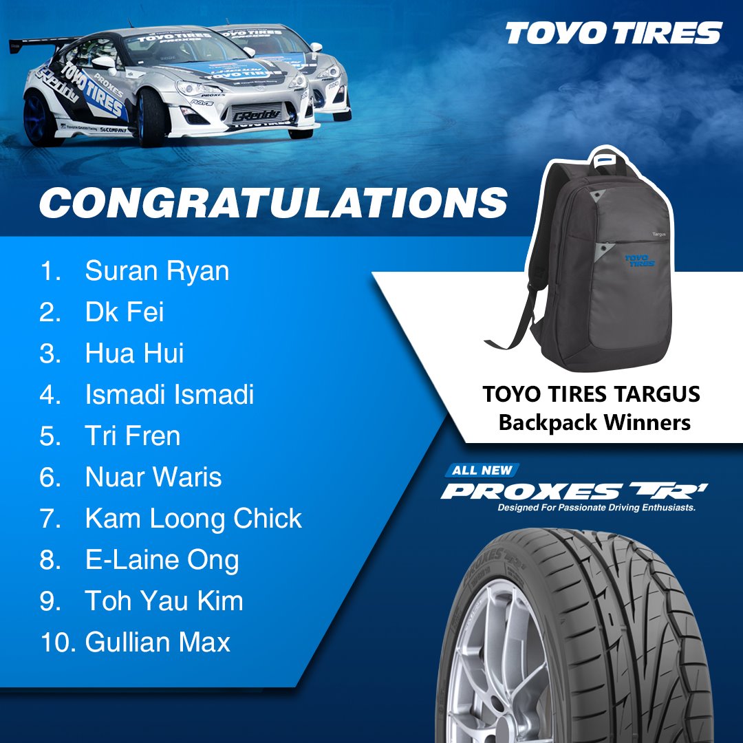 With So Many Entries It Was Tough To Toyo Tyre Malaysia Facebook