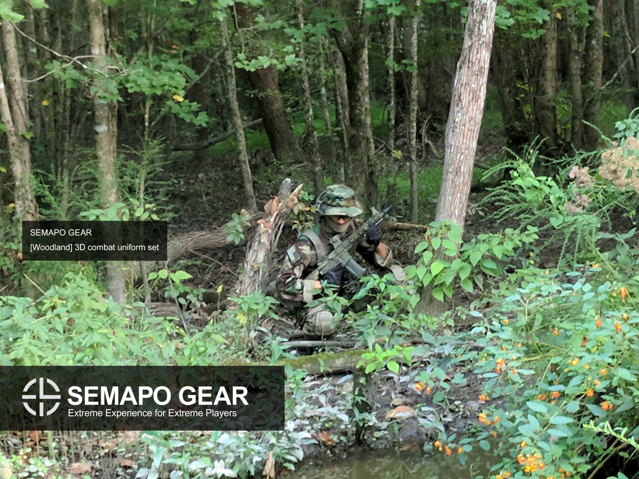 Jungle setting with SEMAPO GEAR woodland combat uniform set