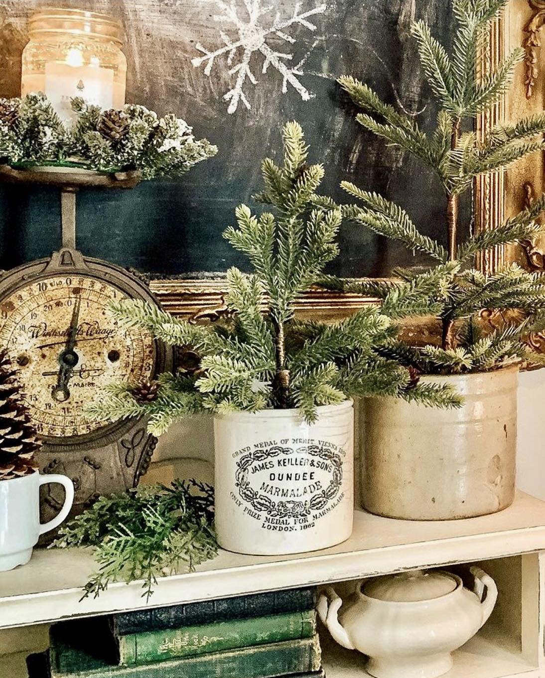 Crafted - Crocks & small trees - forever a favorite during the winter ...