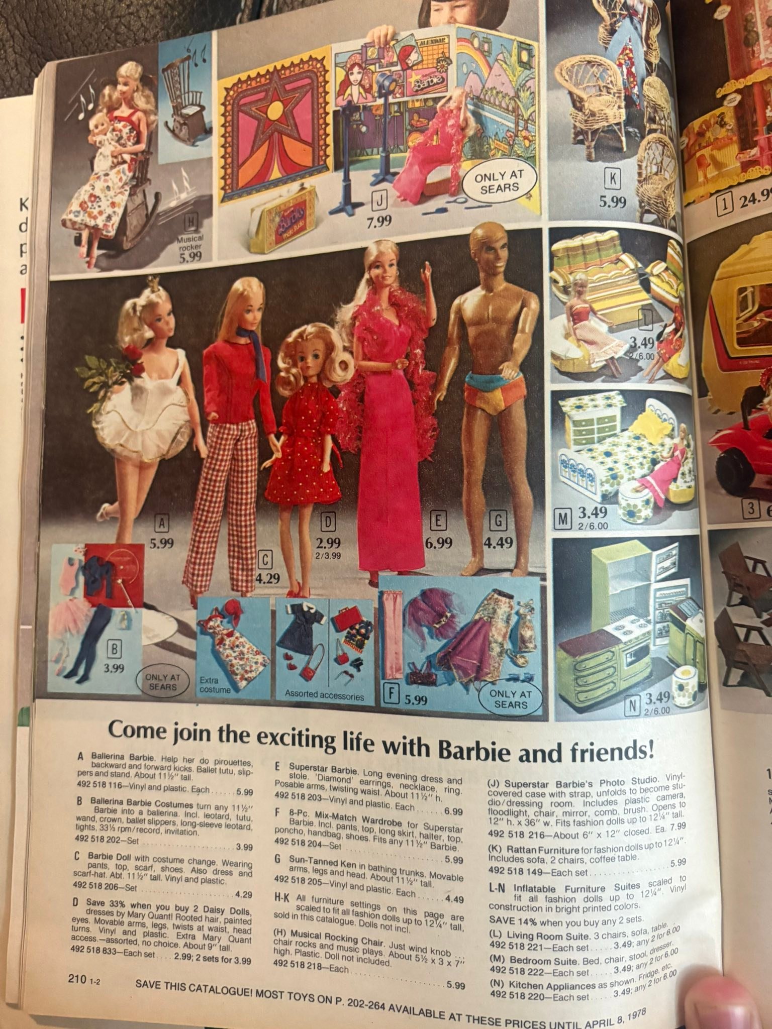 1977 Barbie Dolls Selection from the Sears Wish Book