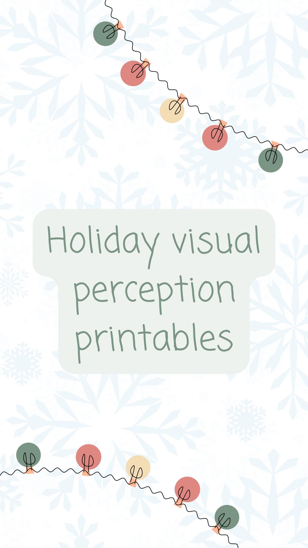 School Based OT - Holiday visual perception freebie...