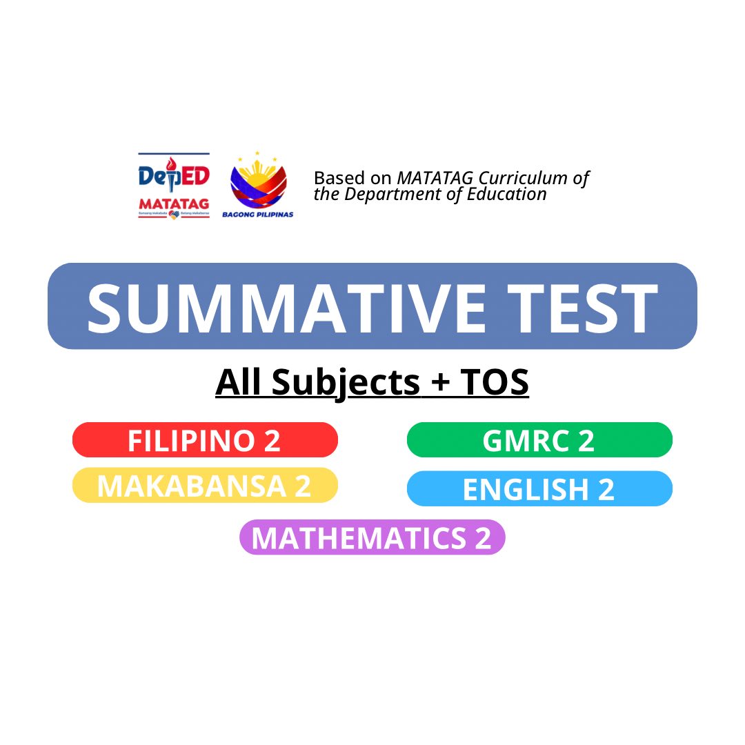 Deped Matatag Grade 2 Complete Files | Grade 2 - Q3_Summative Test Week ...