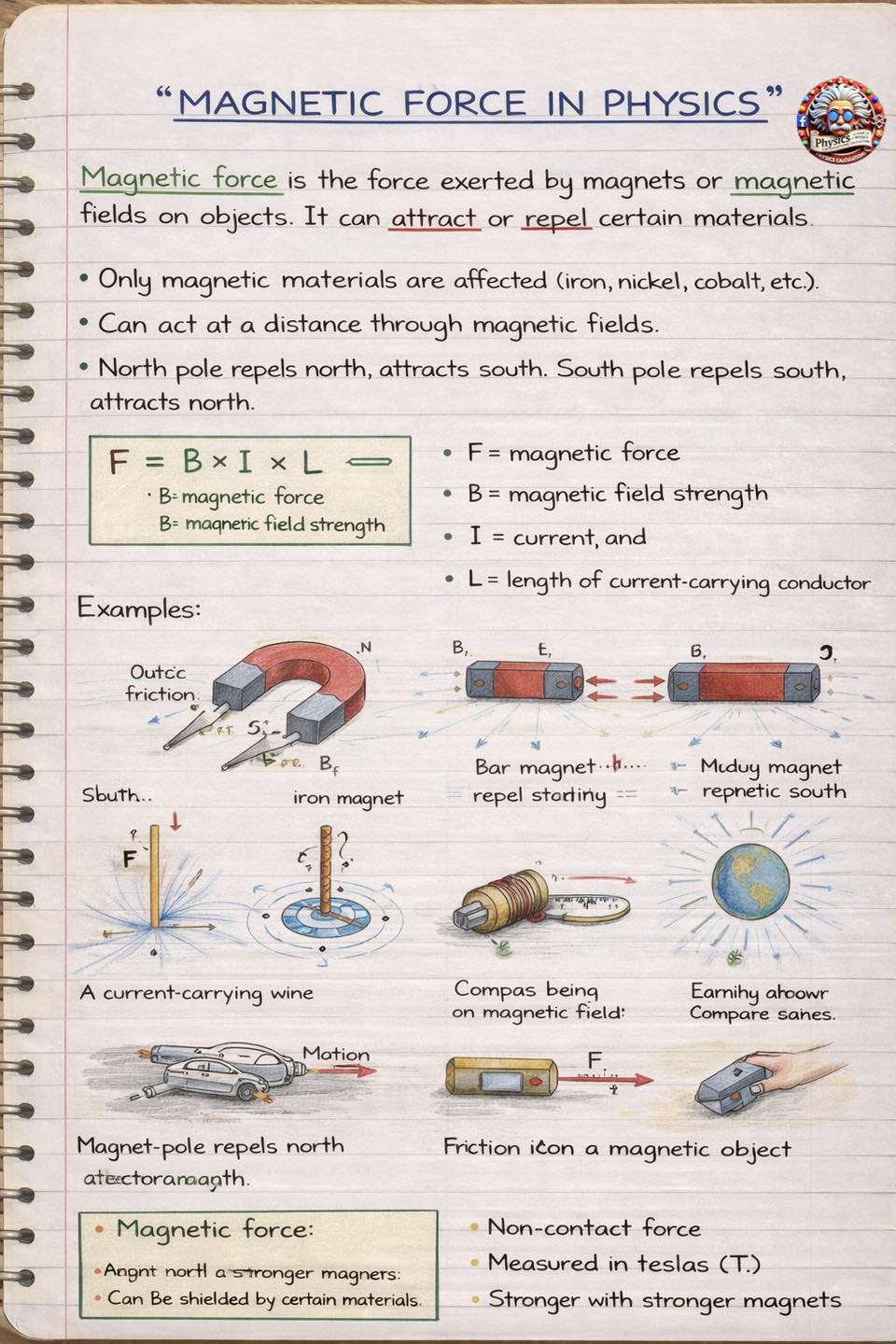 Physicscalculations - Magnetic force in physics #fblifestyle | Facebook