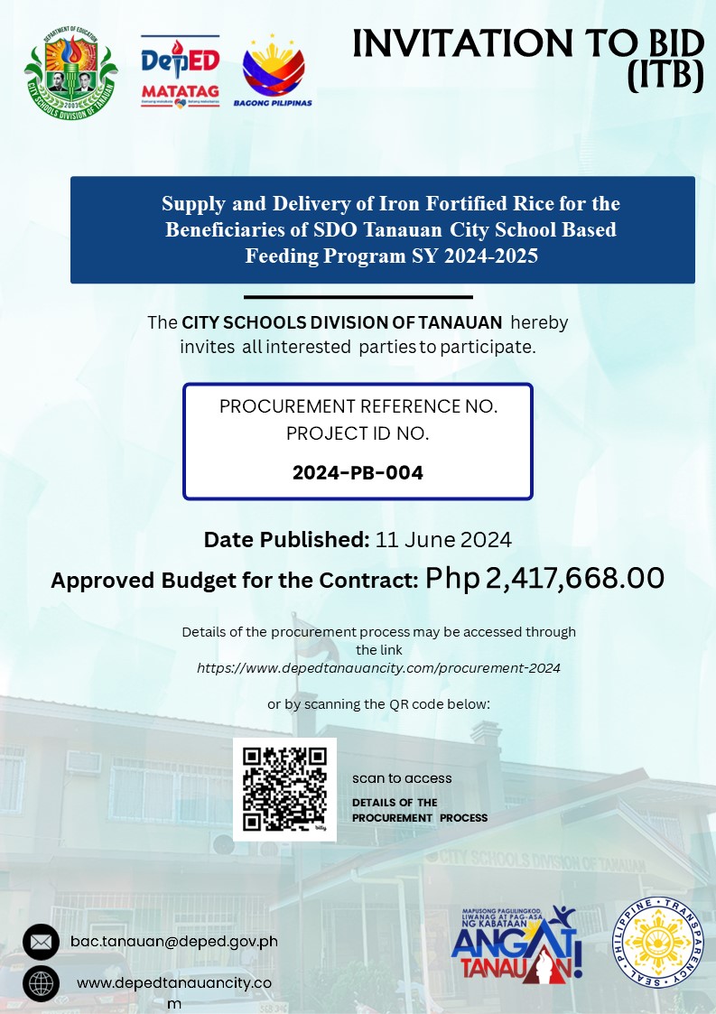 INVITATION TO BID... - DepEd Tayo - DepEd Tanauan City