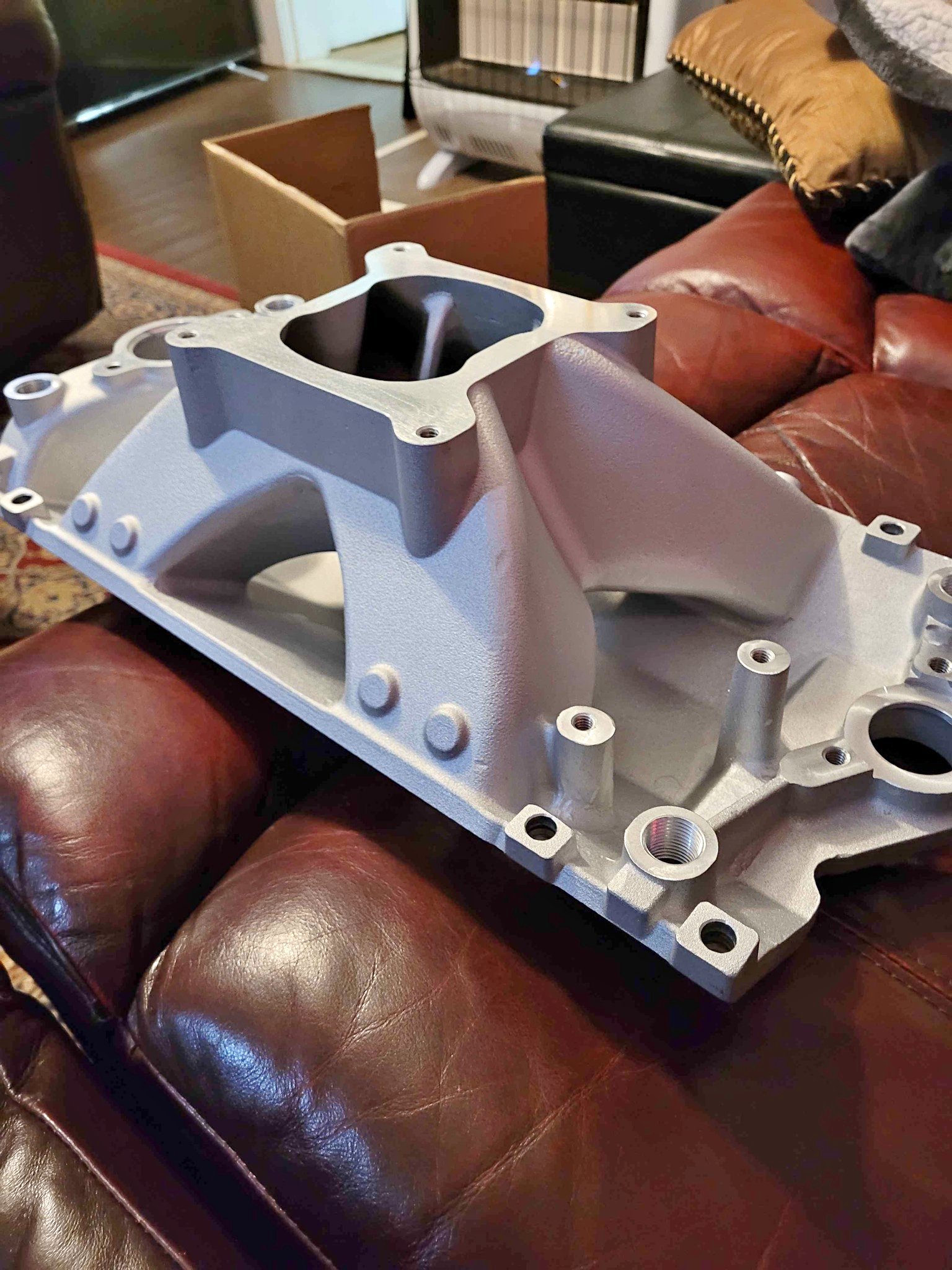 NEWZQ SBC LS 350 Single Plane High-rise Aluminum Intake - Car Engines ...