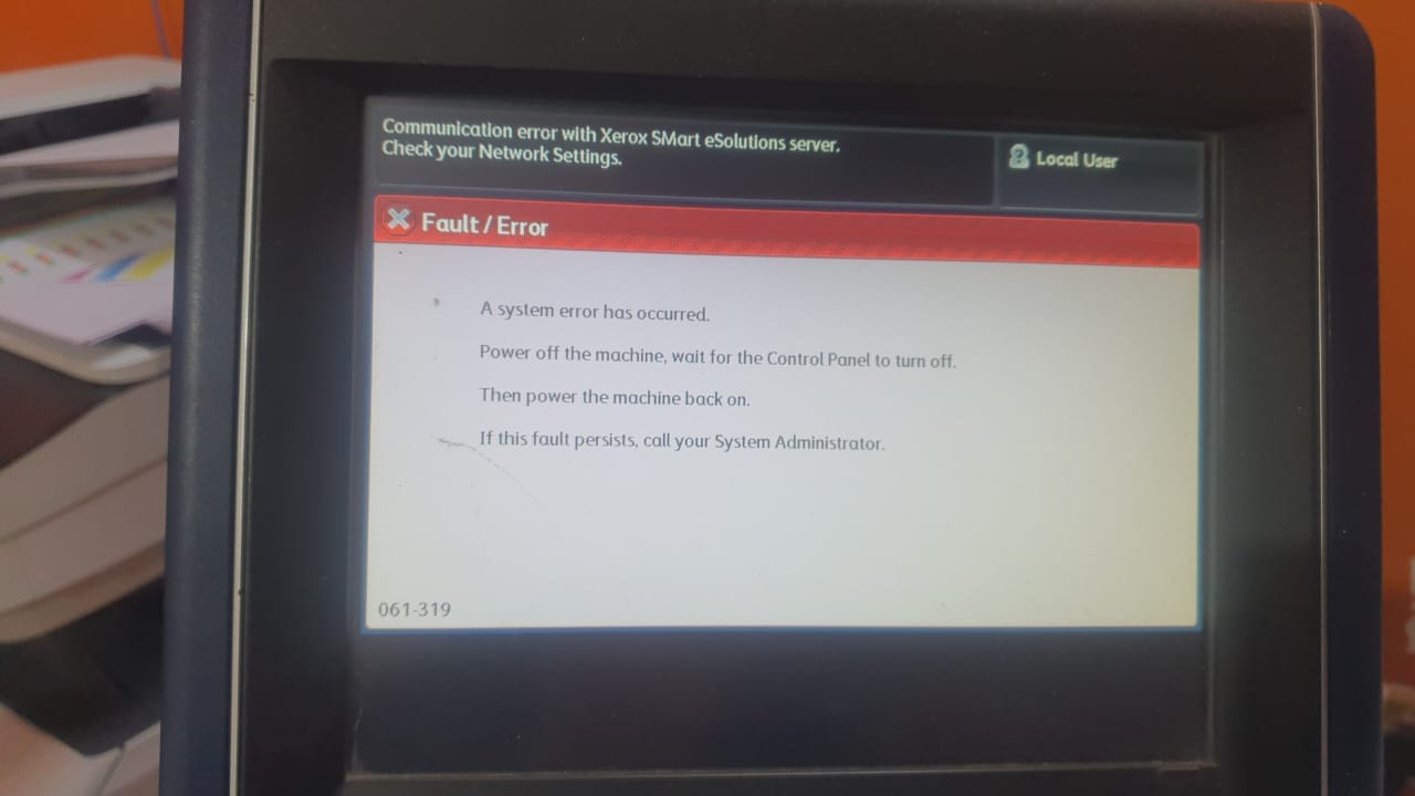 XEROX TECHNICAL SUPPORT | Error code 061-319 in xerox 550 | Facebook