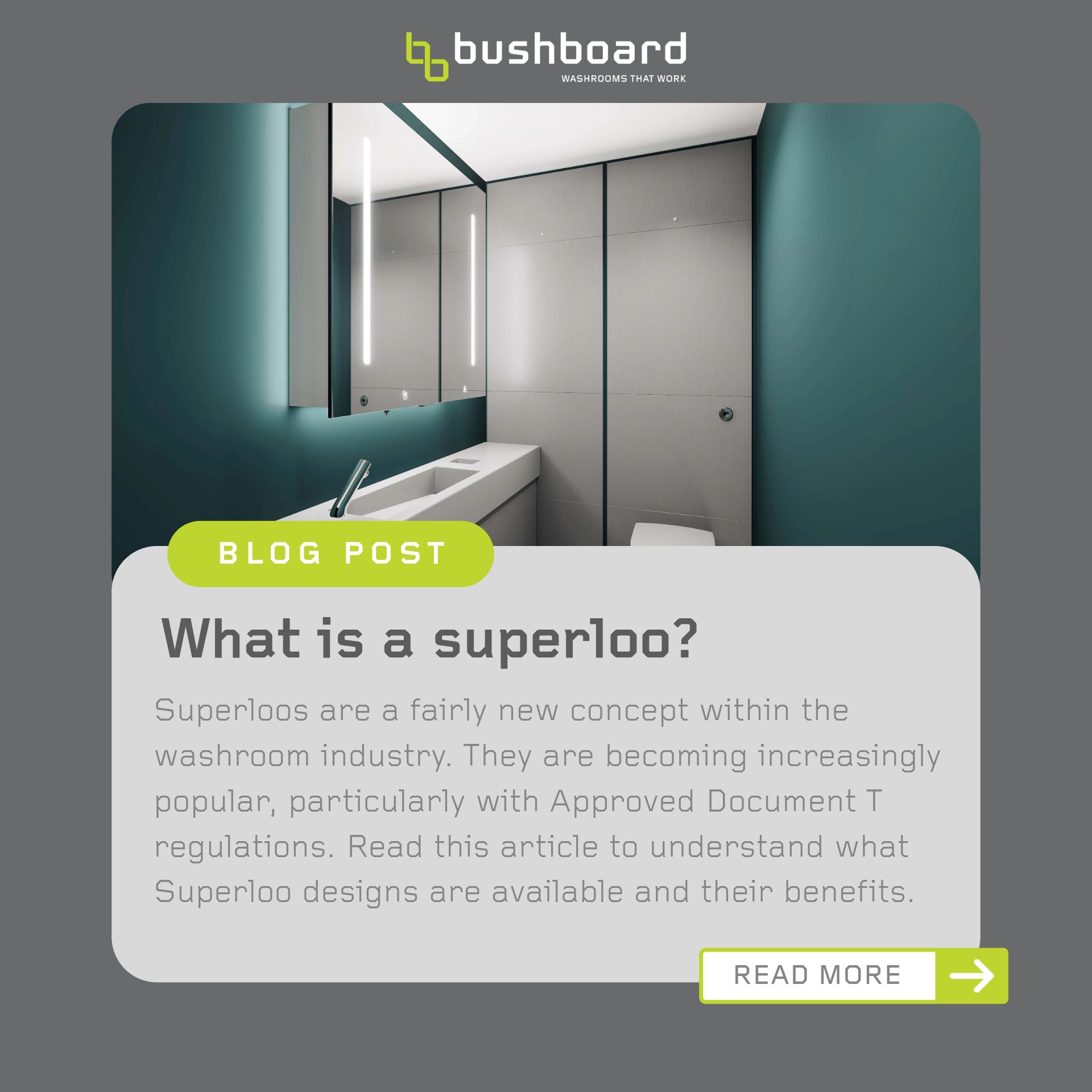 A Superloo is an integrated... - Bushboard Washroom Systems | Facebook