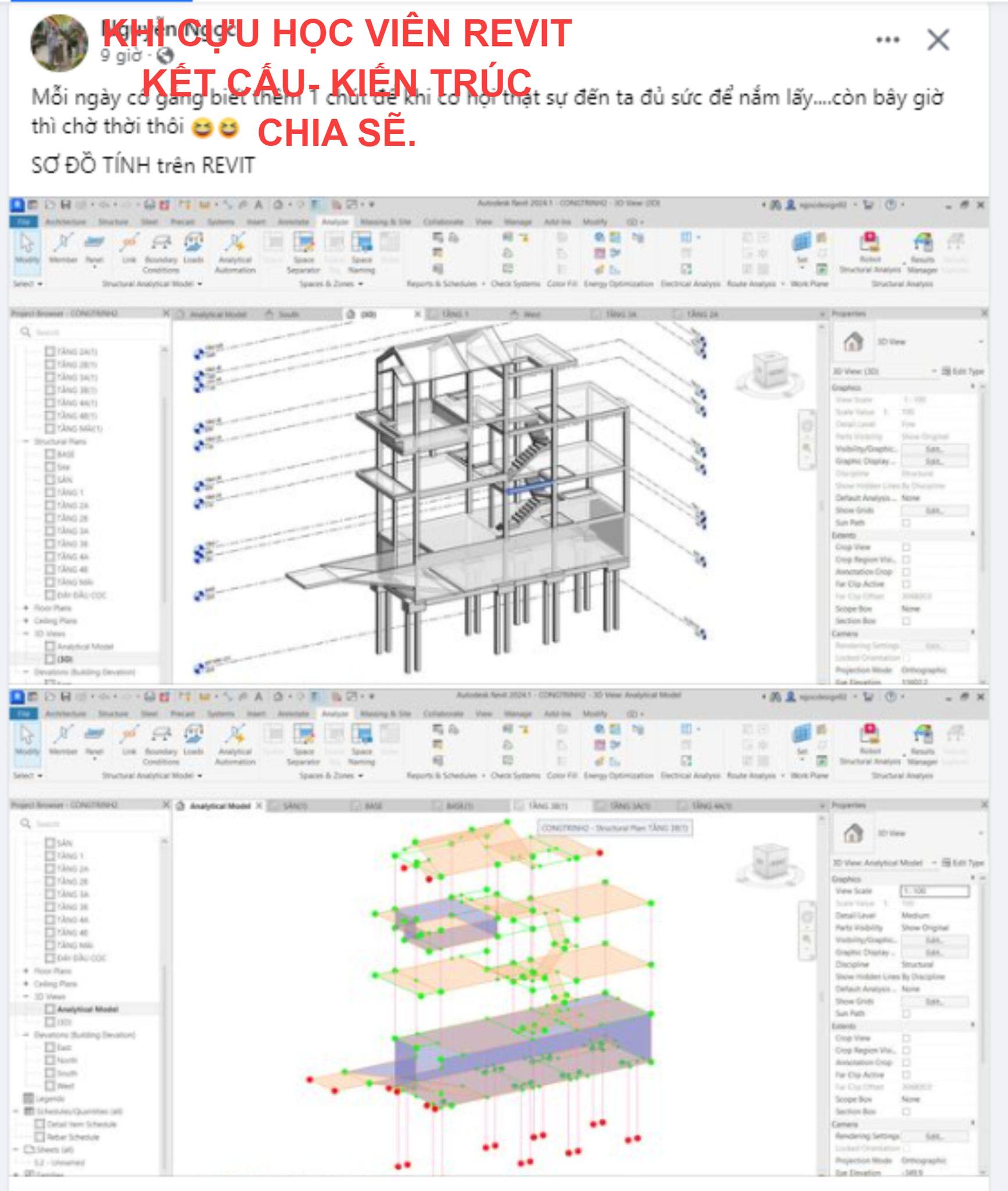 Revit - KHI CỰU HỌC VIÊN REVIT KẾT CẤU- KIẾN TRÚC CHIA SẼ. #Robot # ...