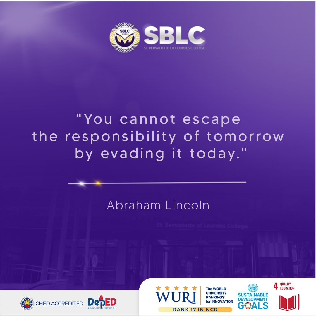 SBLC - Taking responsibility today builds discipline, character, and ...