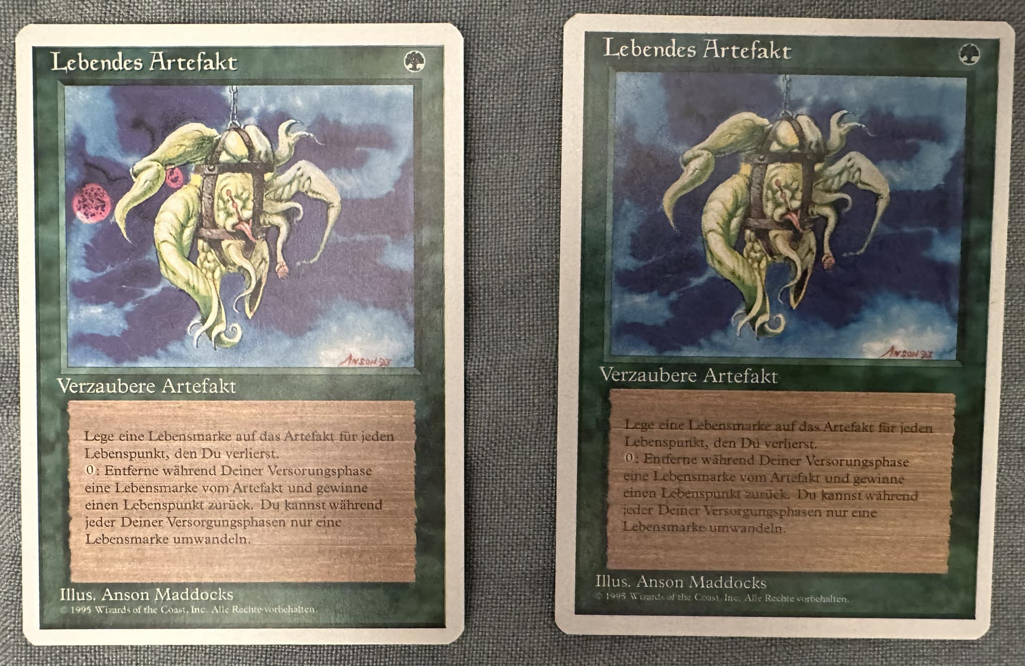 マジックザギャザリング　Living Artifact エラーカード Living Artifact with obstruction error from Magic: The Gathering