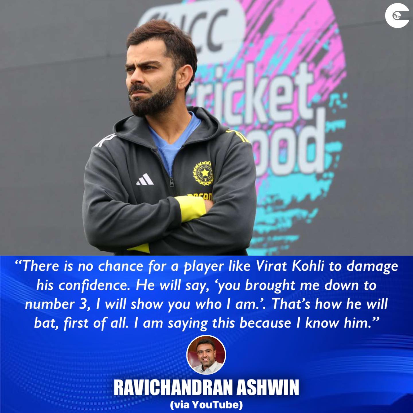 Ravichandran Ashwin feels #ViratKohli... - Circle Of Cricket