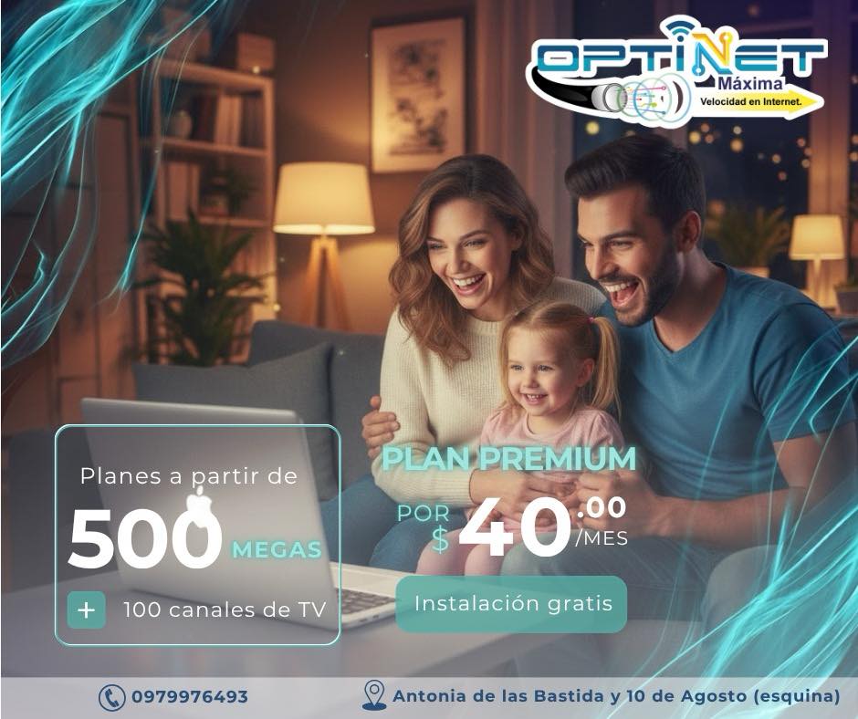 Optinet - Internet de máxima velocidad | Montalvo