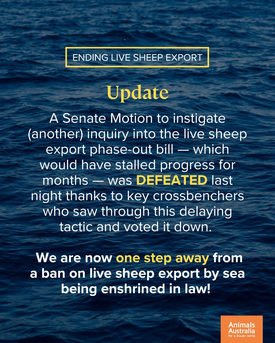 History in the making: The Bill to... - Animals Australia