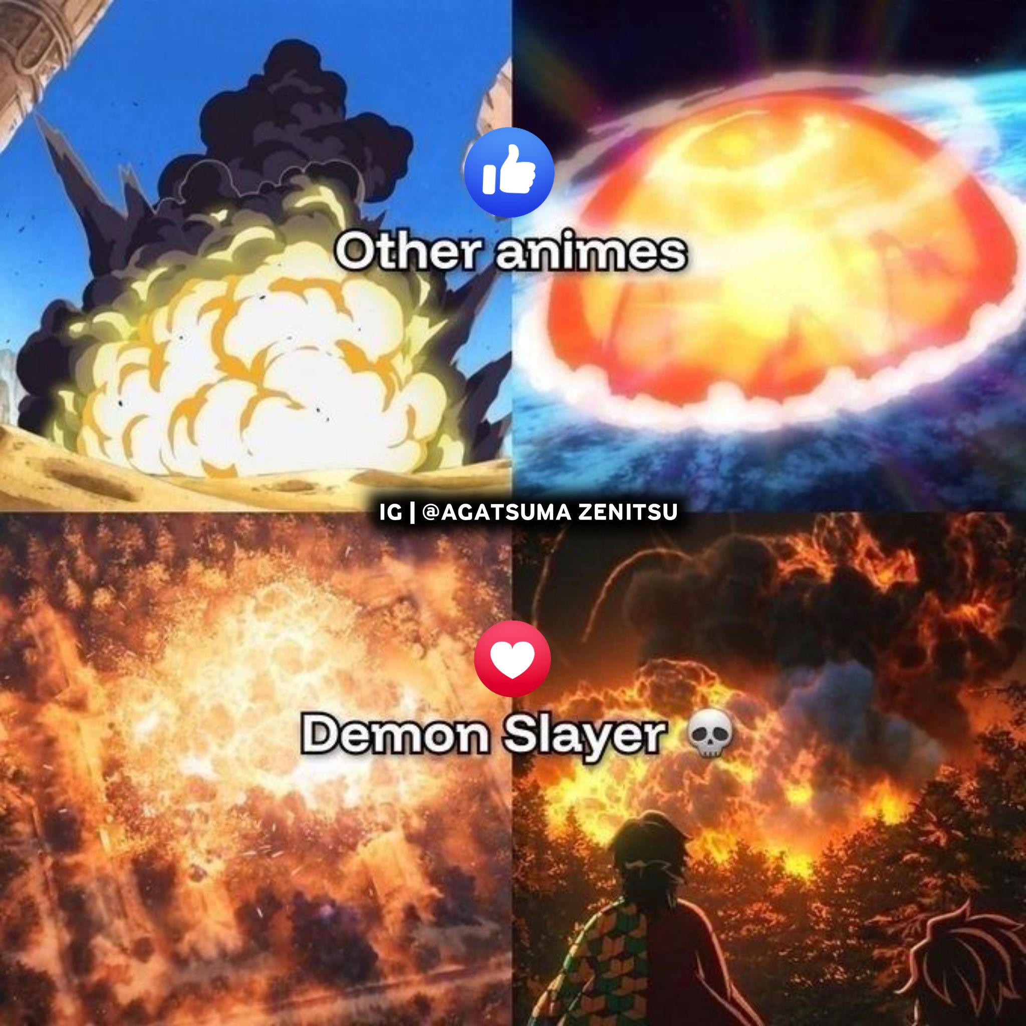 Other Anime vs Demon Slayer ☠️🔥 Anime | Demon Slayer: Kimetsu