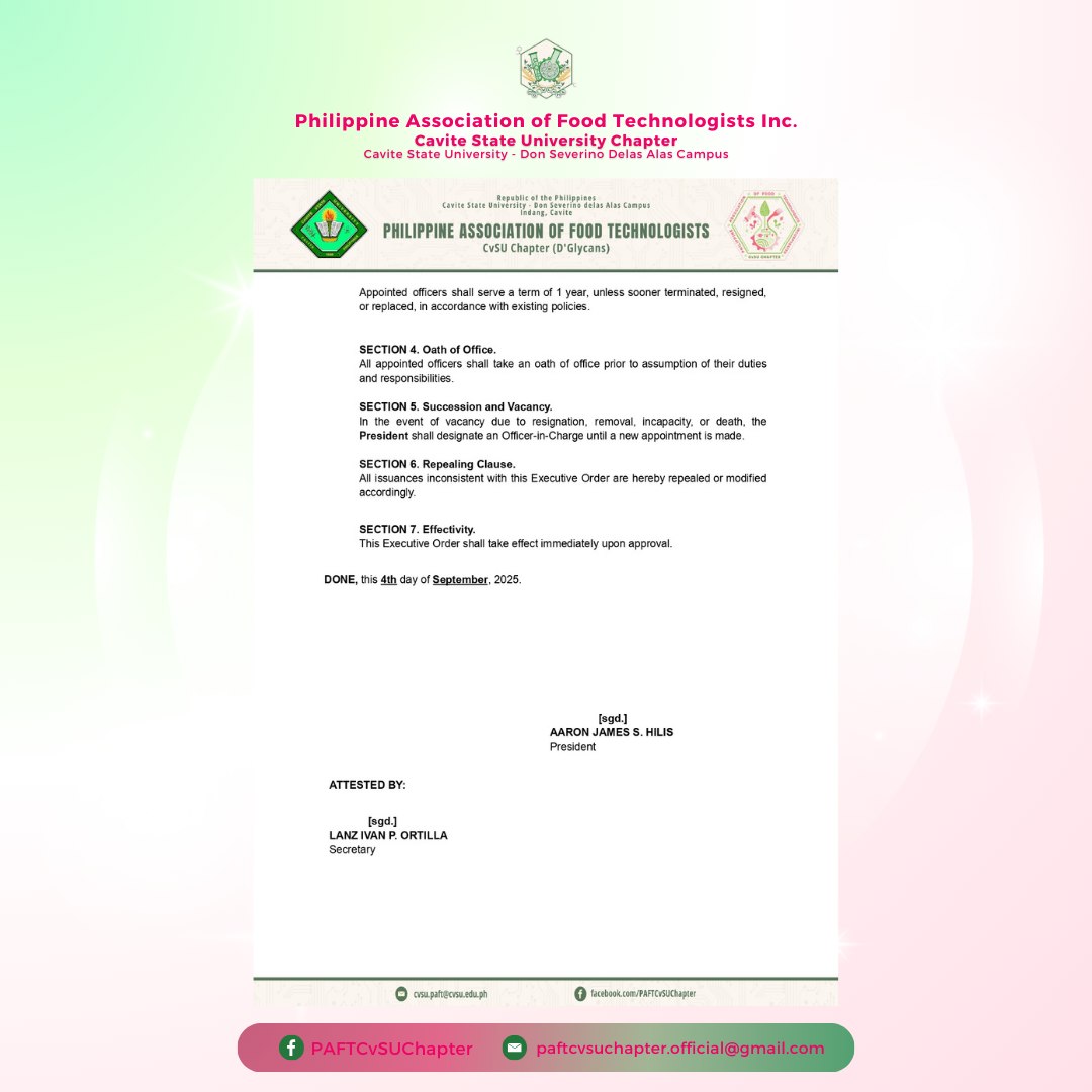 📌 EXECUTIVE ORDER NO. 01 - 2025 Appointment of Officers of the ...