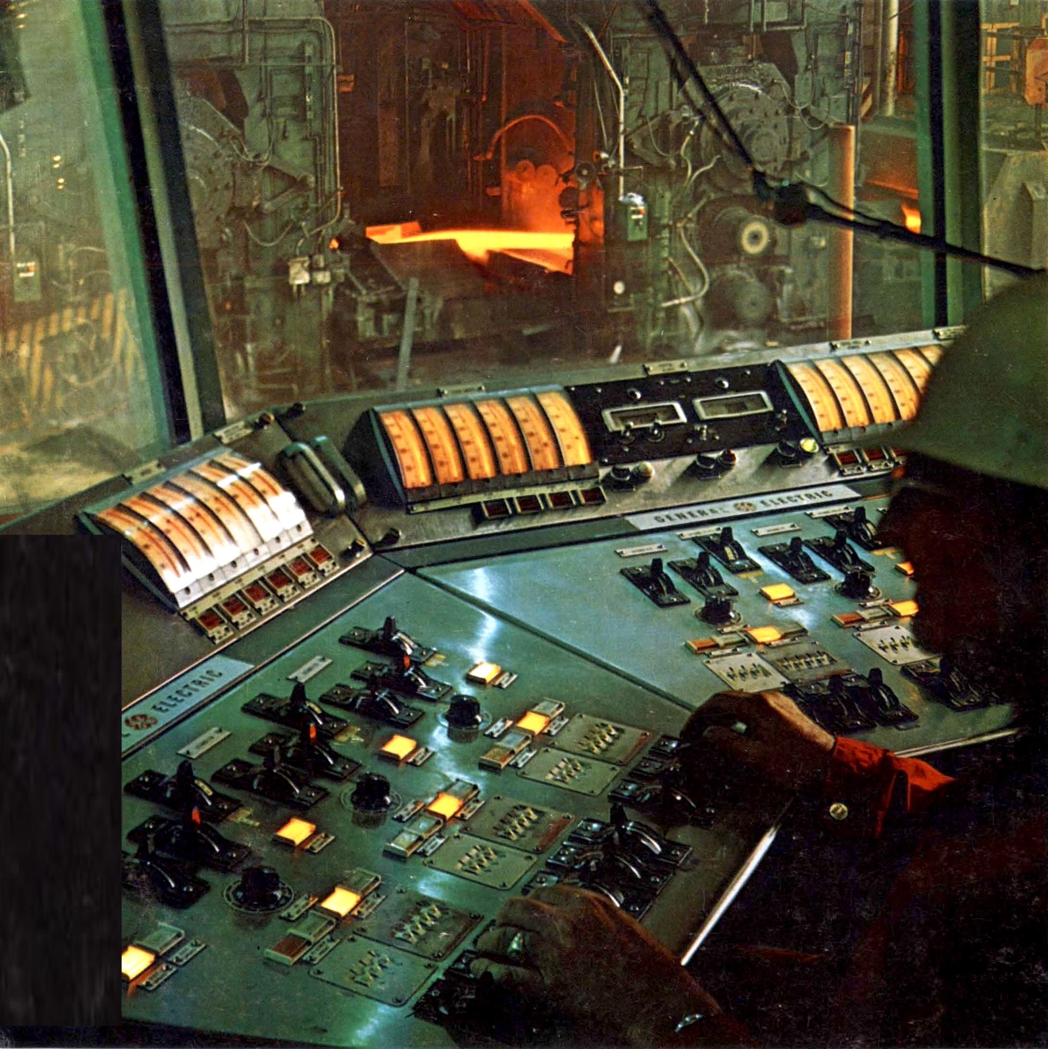 At The Controls | Steel mill control room pulpit with **GE/PAC 4040 ...