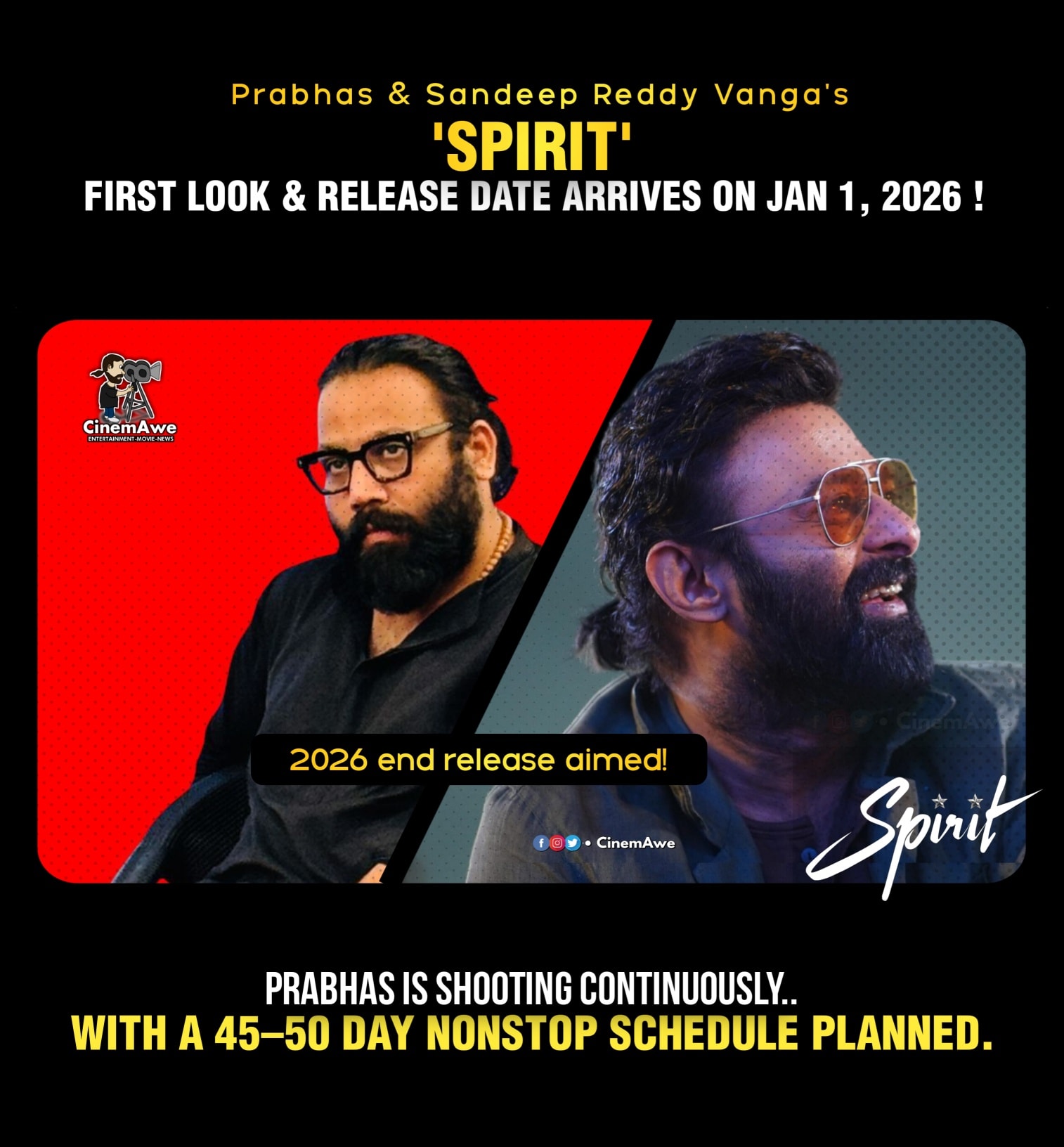 CinemAwe - #SPIRIT — First Look along with Release Date on... | Facebook