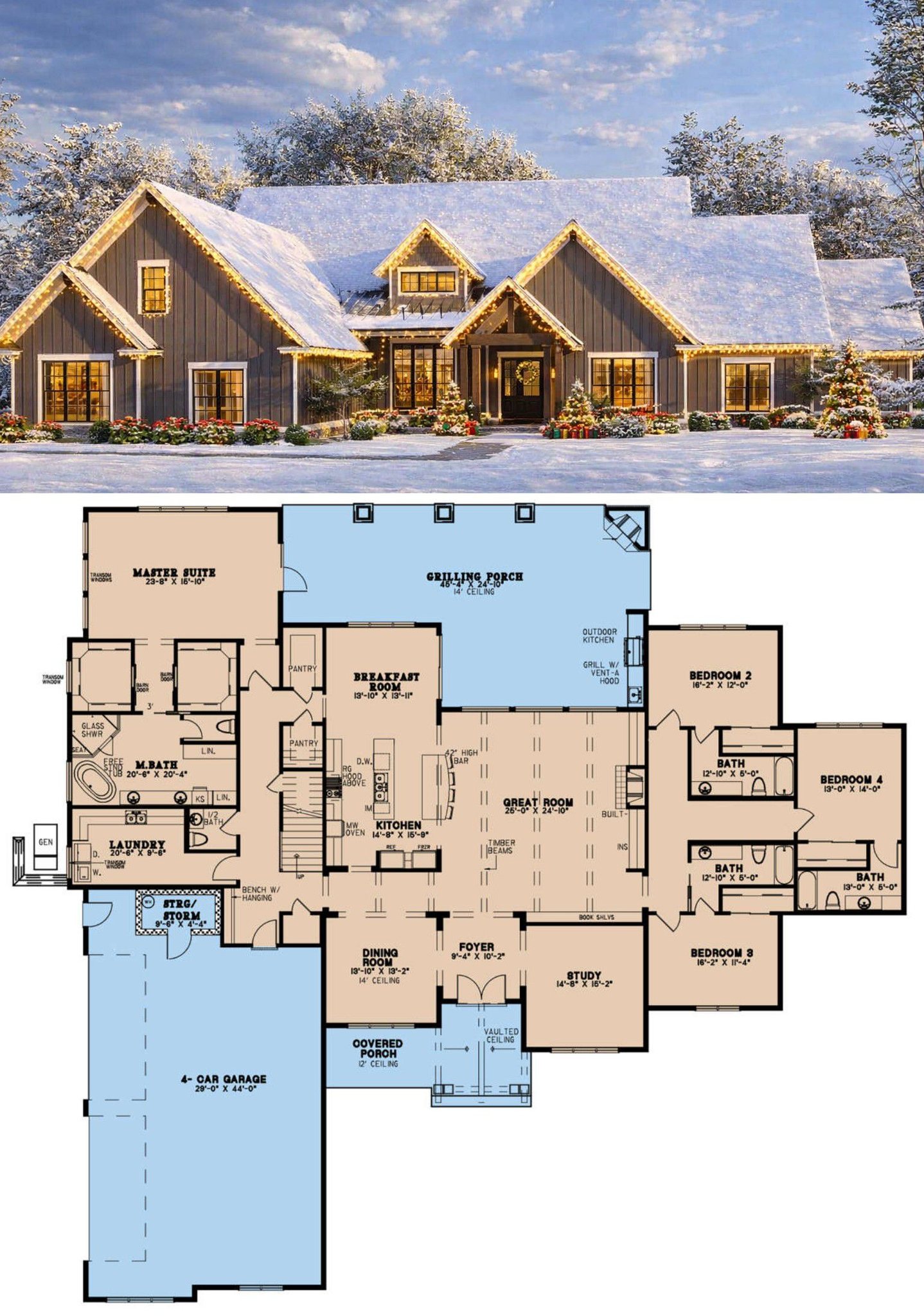 Dream - 4,694 Sq Ft Craftsman Plan – 4 Bedrooms & 5.5 Bathrooms | Facebook
