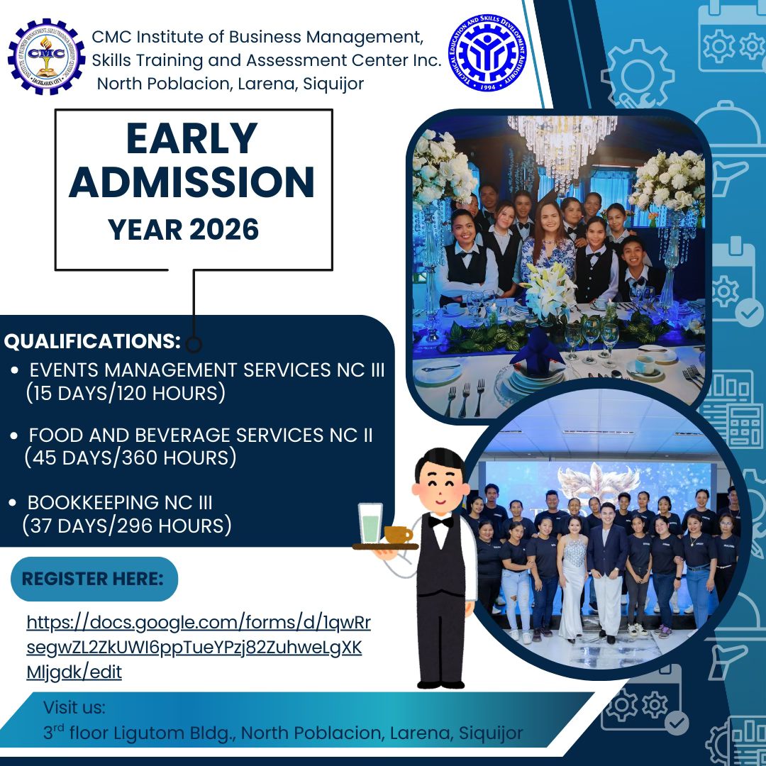 🎓 EARLY ADMISSION 2026 IS NOW... - CMC Institute - Siquijor | Facebook