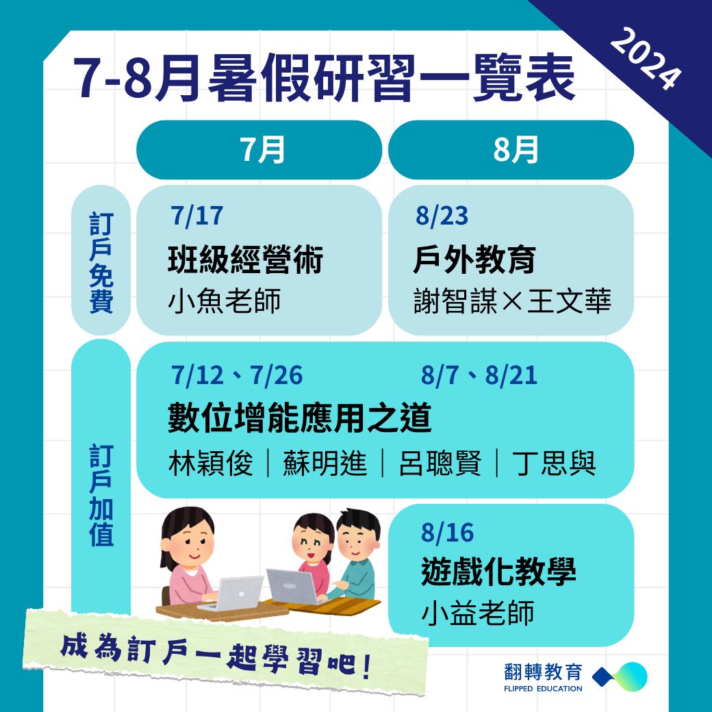 暑假翻轉教育有哪些活動可以參加呢？ 👀看這邊就對了... - 翻轉教育 Flipped Education | Facebook