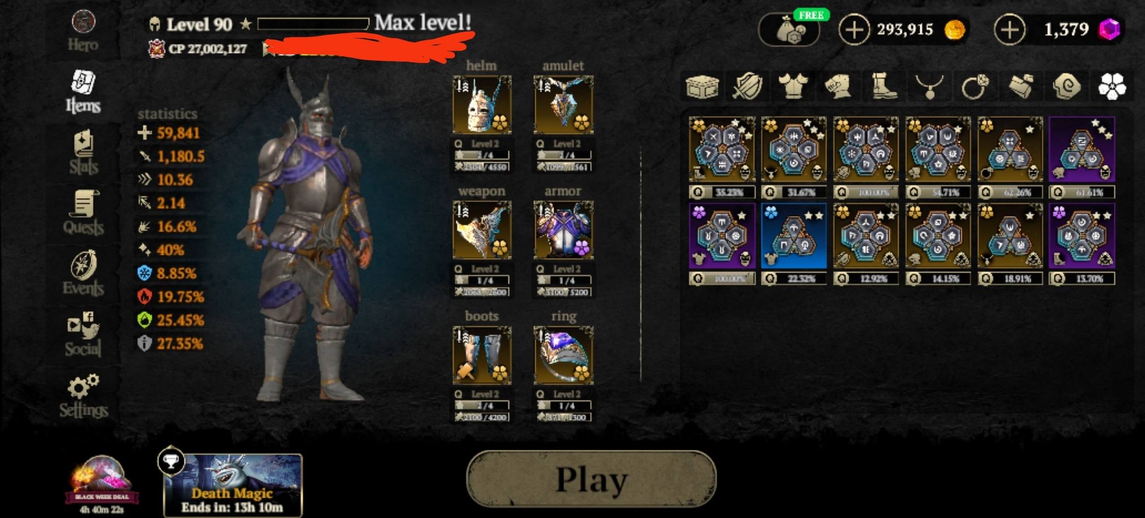 🔥 High-Tier Evil Lands RPG Account — 27M CP + 8.7M Assassin + +