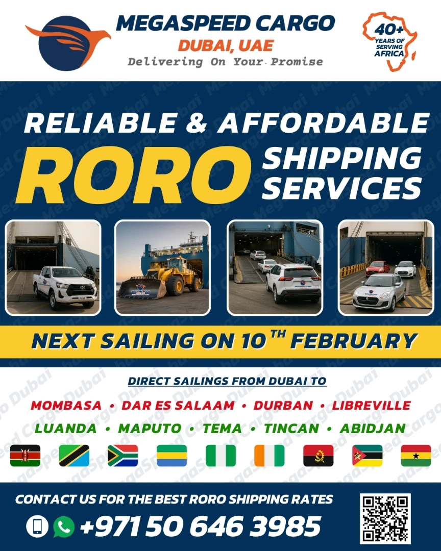 Mega - 🚢 Megaspeed Cargo Dubai | RORO Shipping to Africa 🗓 Next sailing ...