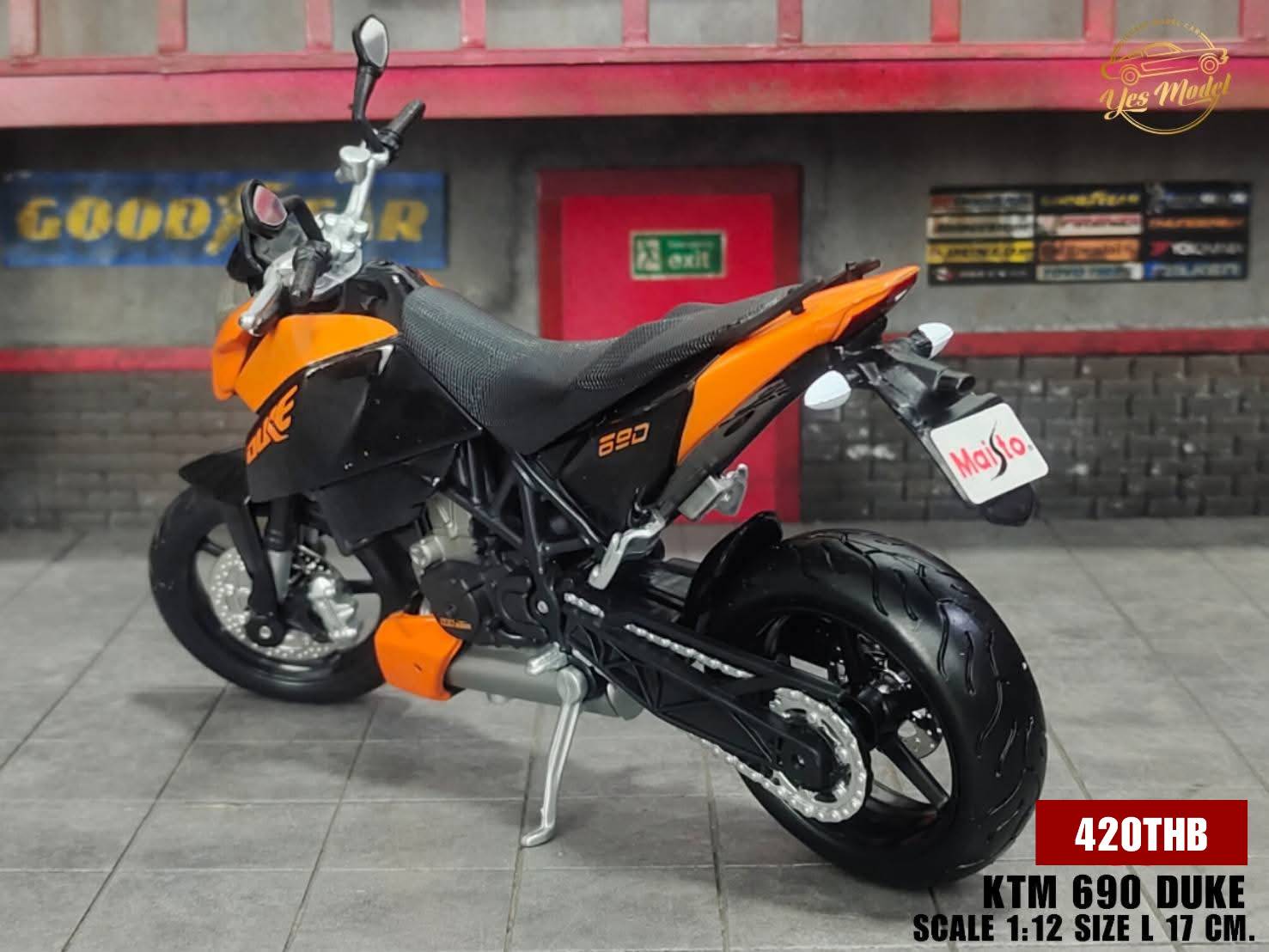 Yes - โมเดลรถเหล็กมอเตอร์ไซค์ KTM 690 Duke scale 1:12 (ขนาดความยาว 17 ...