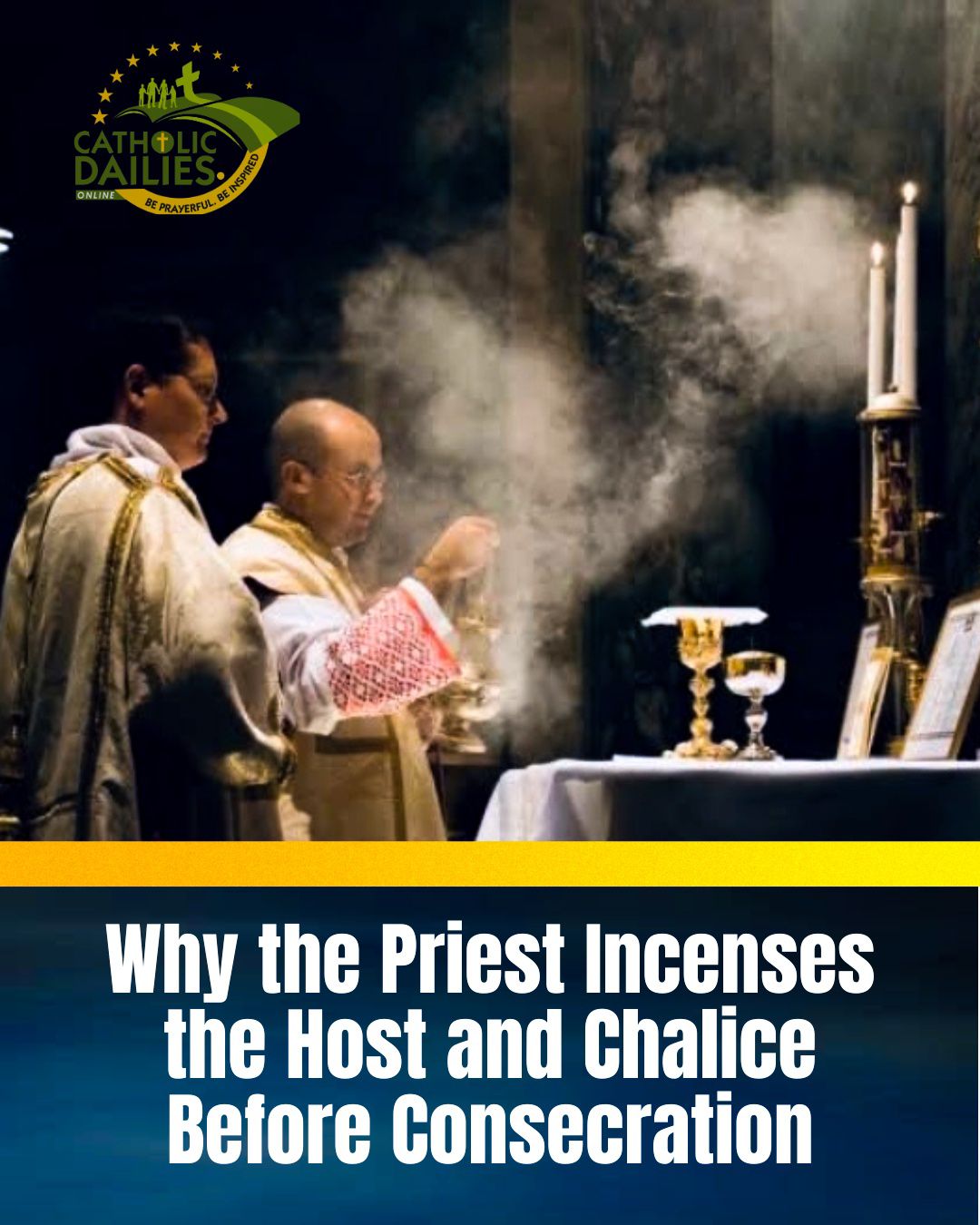 Catholic - When the priest lifts the thurible and incense rises around ...