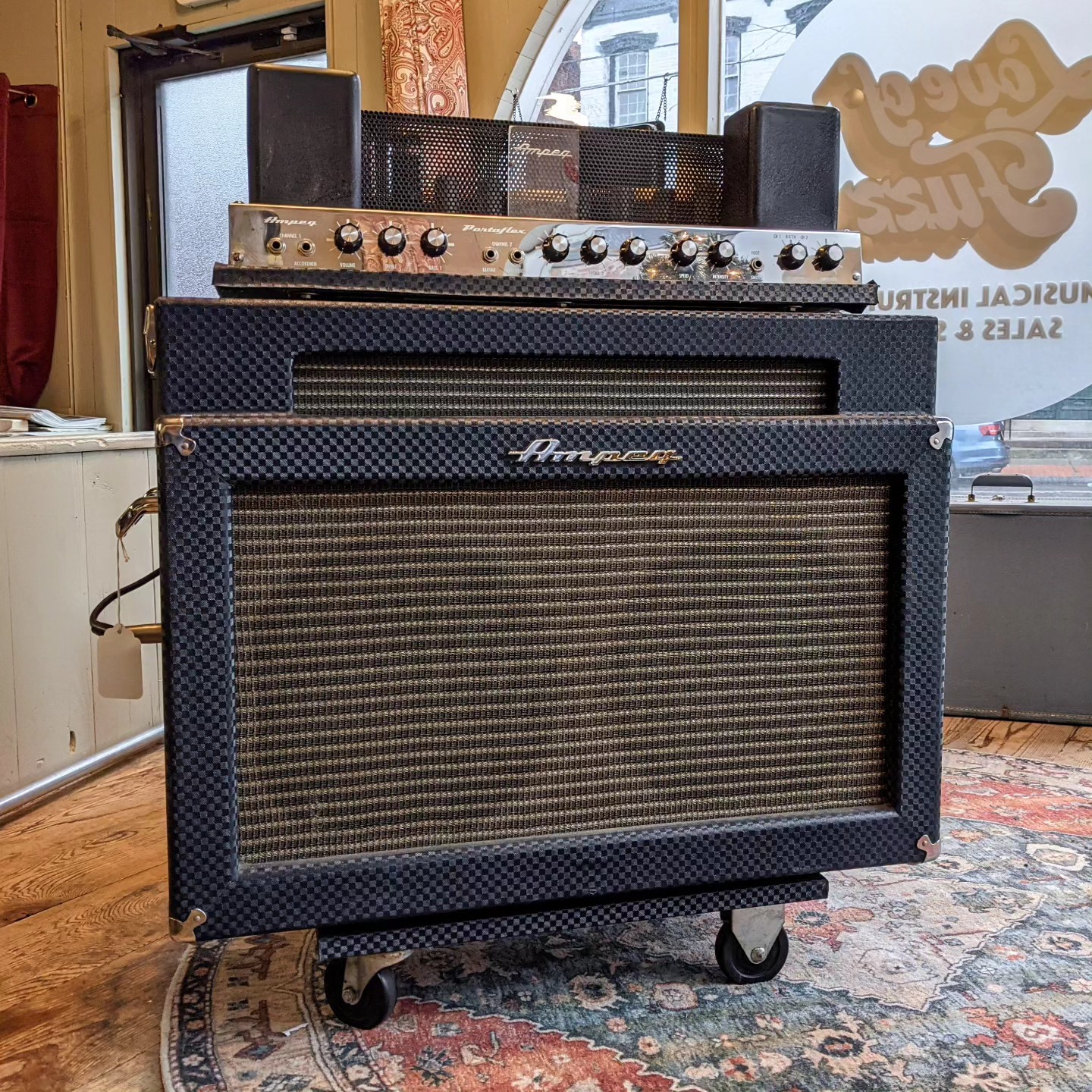 Restored 50w Ampeg Portaflex flip top amp