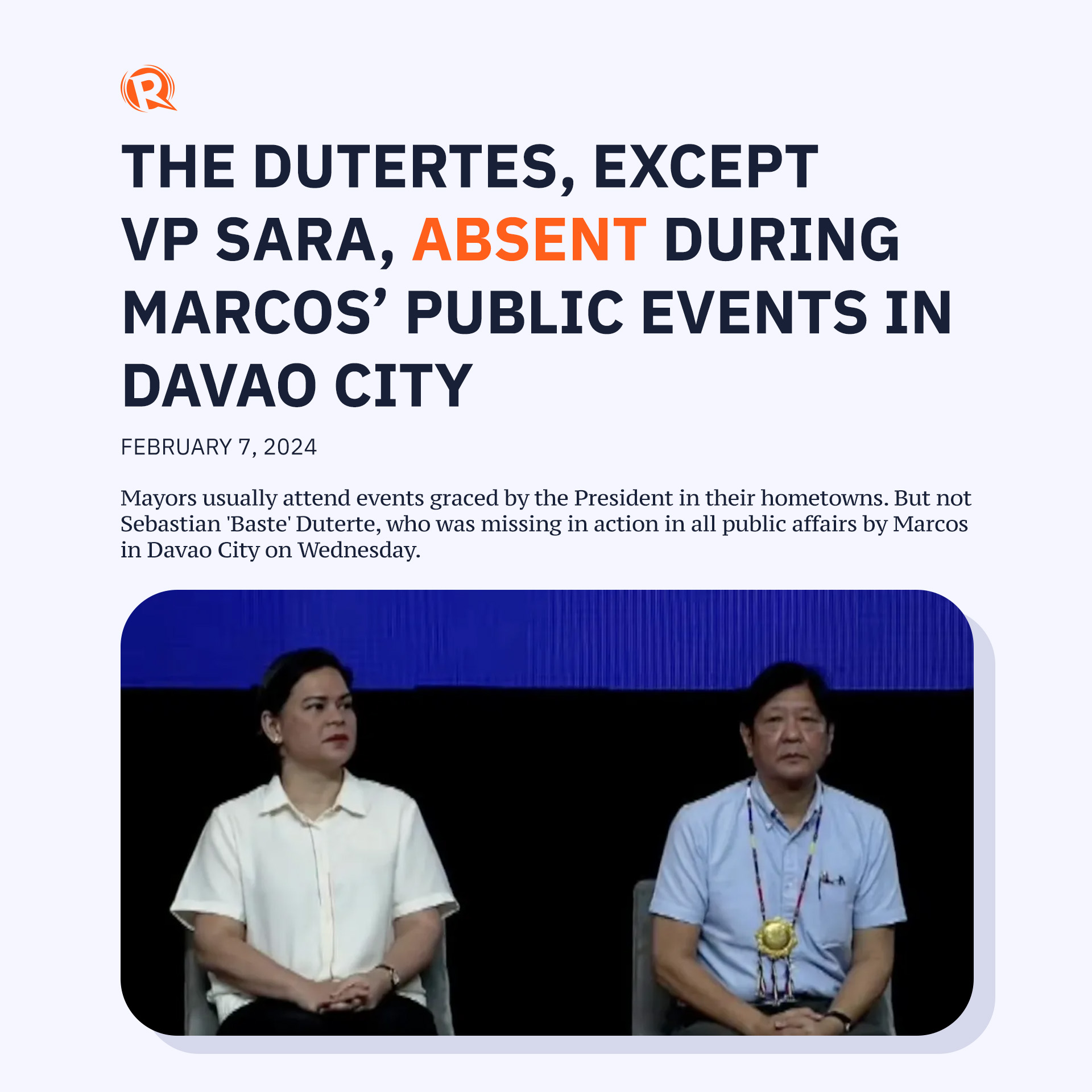Rappler - The men of the Duterte family were nowhere in... | Facebook