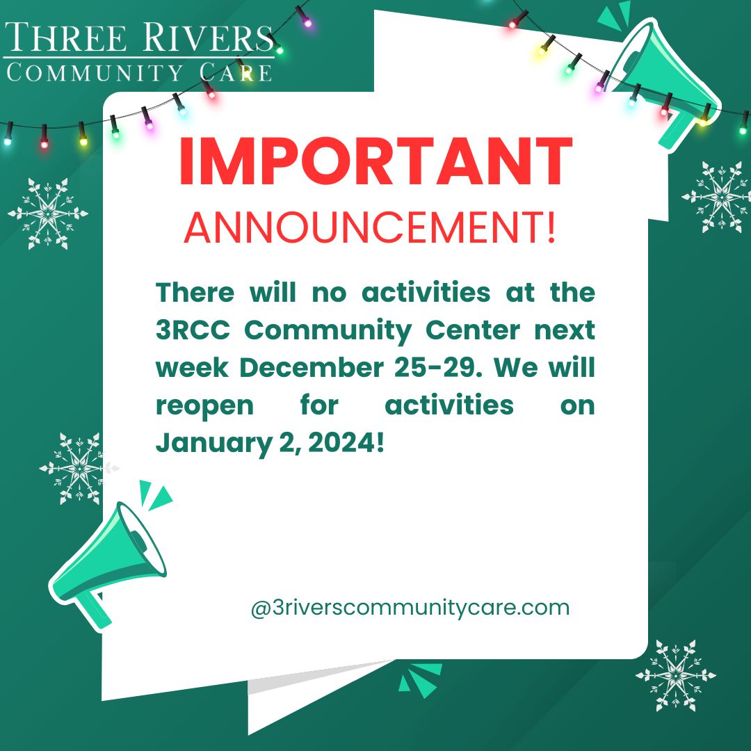 IMPORTANT ANNOUNCEMENT! Next... - Three Rivers Community Care | Facebook