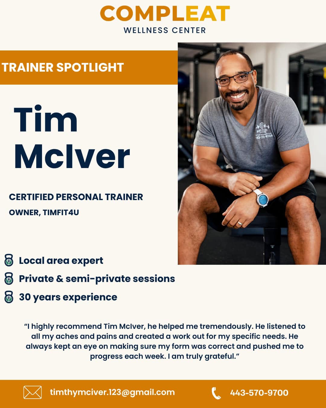 Compleat - Trainer Spotlight: Meet Tim! With over 30 years of ...