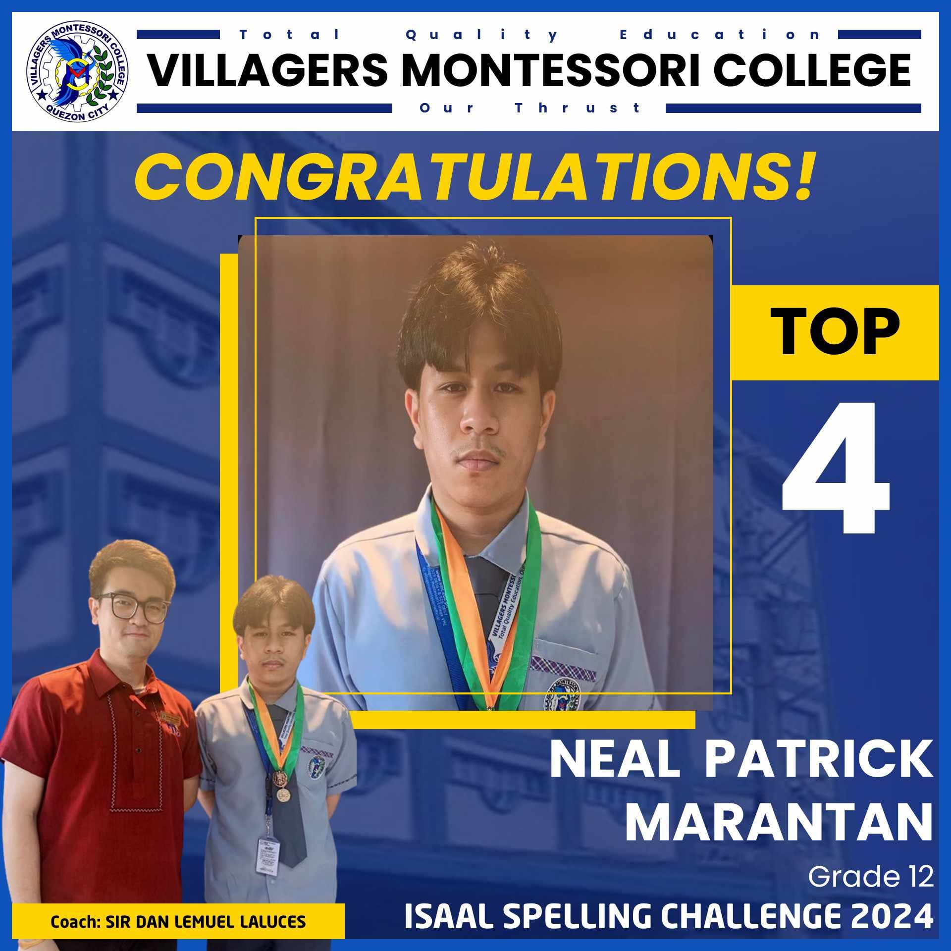 Spelling Bee Winners!... - Villagers Montessori College VMC