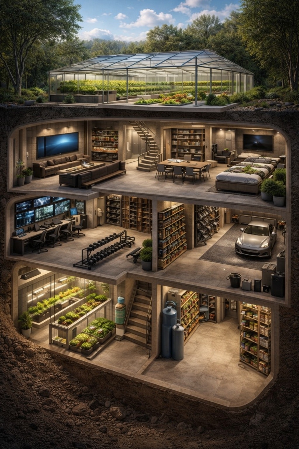 G_viral - This image shows a high-quality, futuristic underground home ...