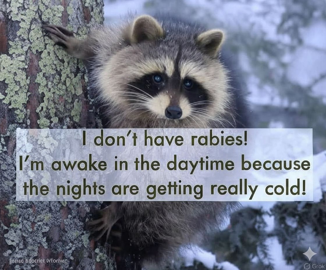 Raccoon - Did you know? 🦝 Healthy raccoons can be active during the day ...