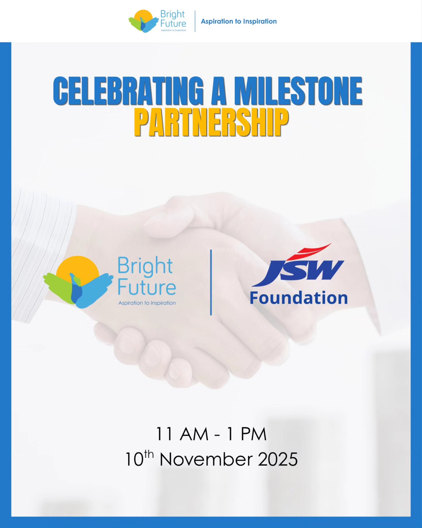 Bright - We’re proud to announce our partnership with , JSW Foundation ...