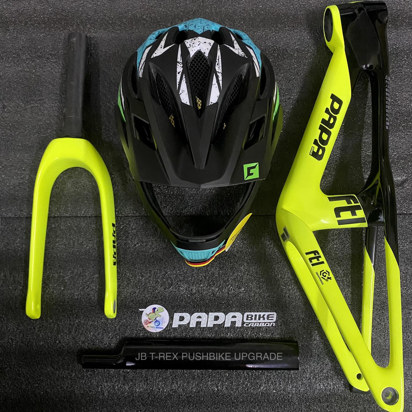 ? PAPA FTL Carbon Frame - Flo Green #papaftl #carbonframe 