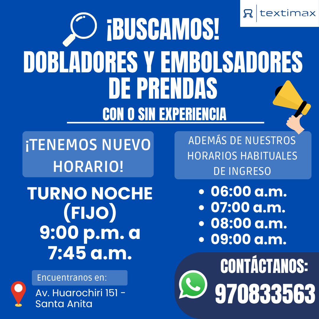 EMPLEOS SANTA ANITA-LIMA | 📢 ¡ÚNETE A NUESTRO EQUIPO | Facebook