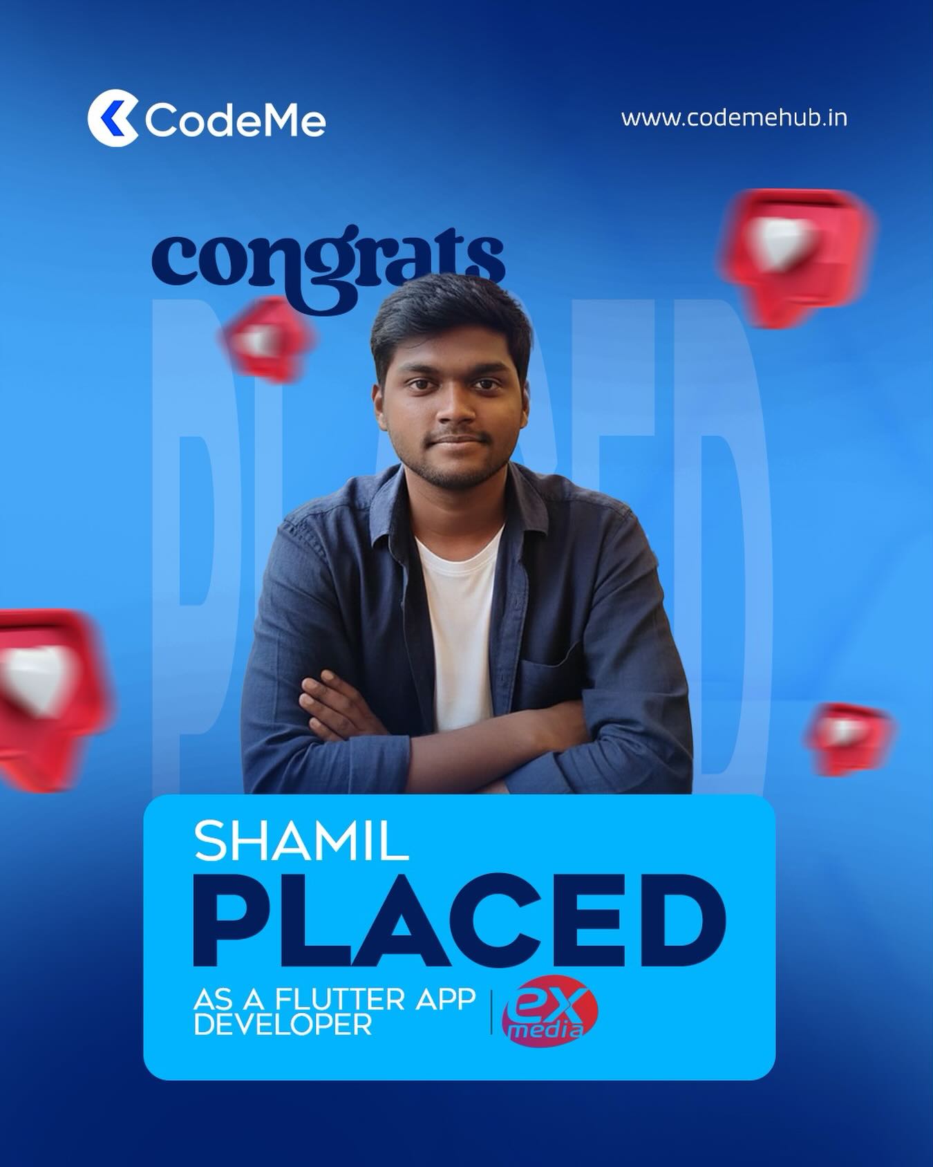 Codeme - 🎉 Congratulations to Shamil on being successfully placed as a ...