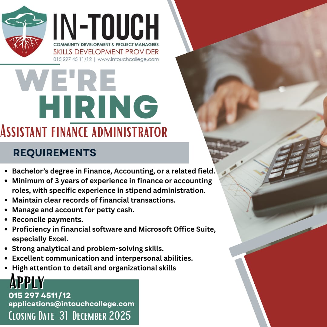 In - 📢 We’re Hiring! Join the In Touch team as an Assistant Finance ...