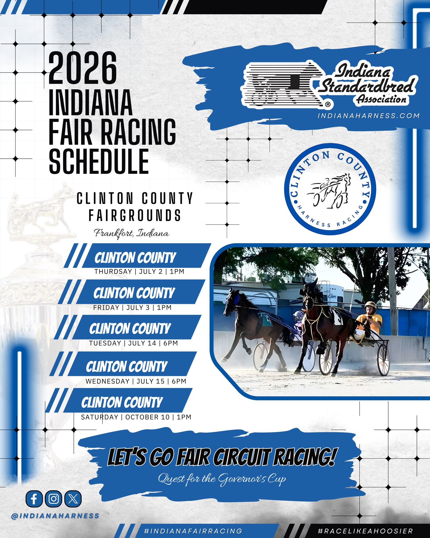 Indiana - Clinton County Harness Racing – 2026 Race Dates Announced ...