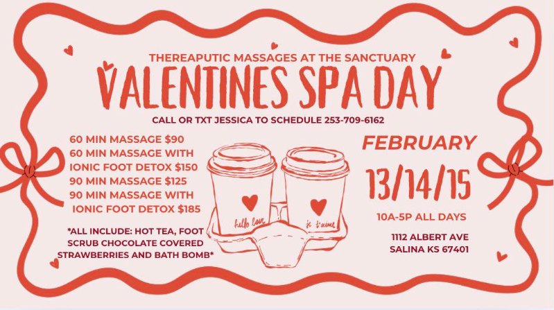 Therapeutic Massages Valentines Spa Day at The Sanctuary!