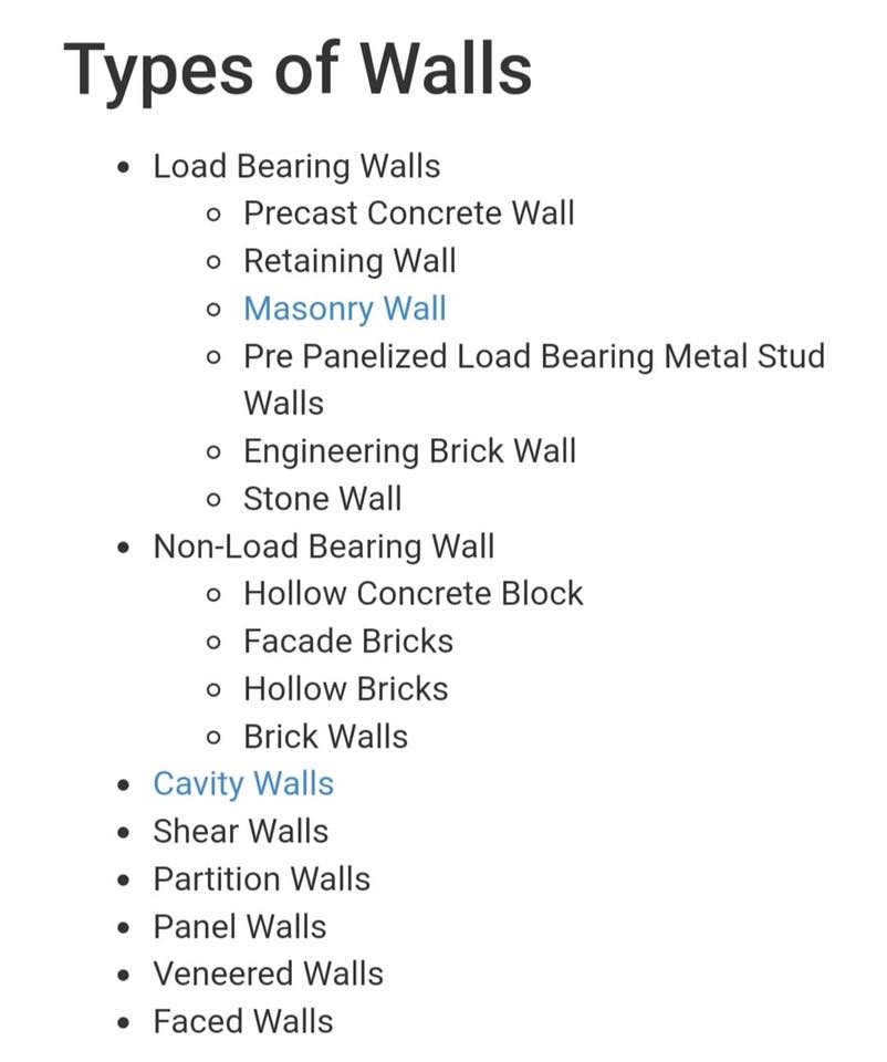Types of walls: - Engineering Faculty - Kandahar University