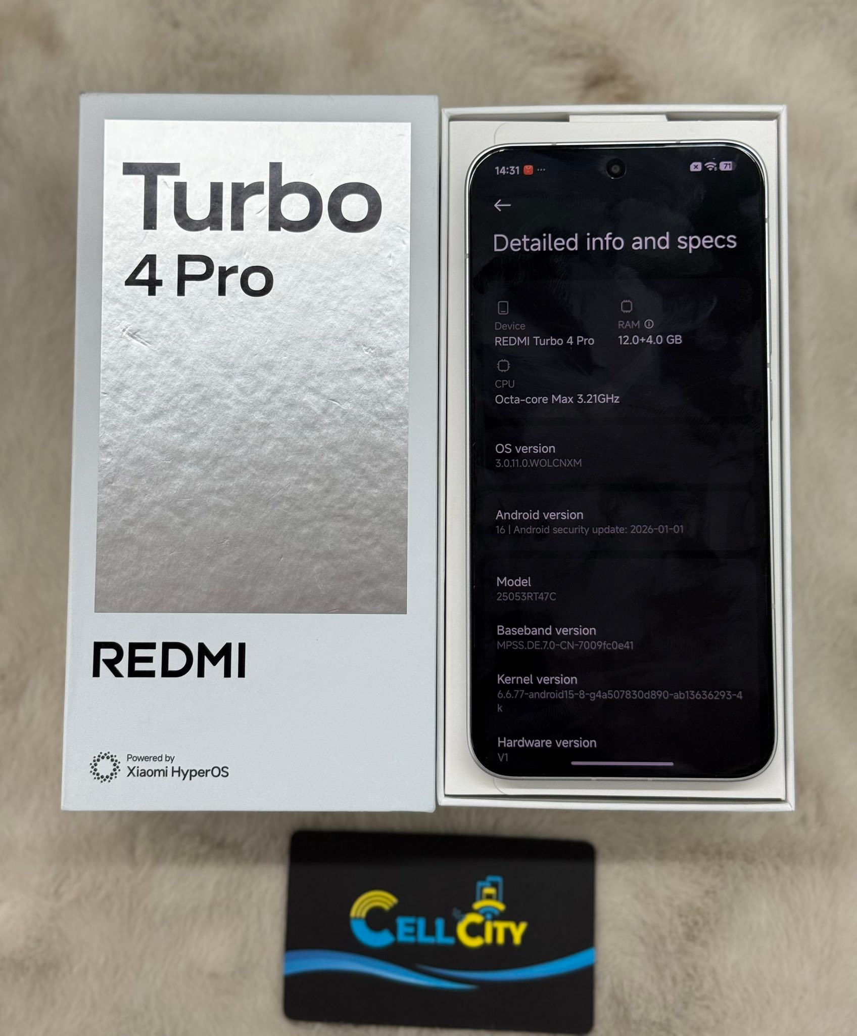 REDMI TURBO 4 PRO 12/256GB WITH BOX CHARGER FRESH CONDITION USED